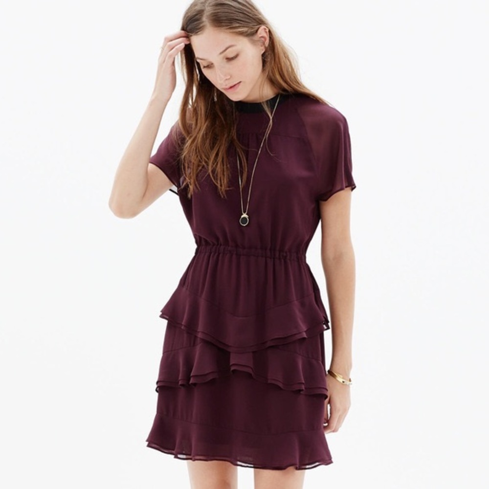Madewell 1937 Purple Ruffle dress